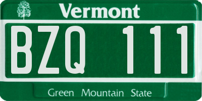 VT license plate BZQ111