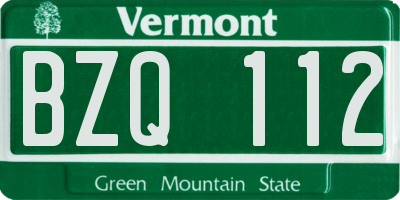 VT license plate BZQ112
