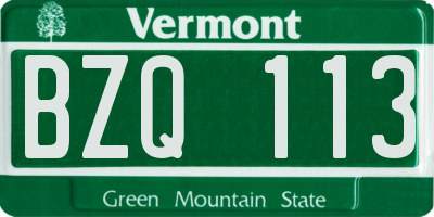 VT license plate BZQ113