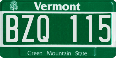 VT license plate BZQ115