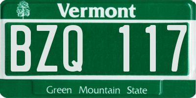 VT license plate BZQ117