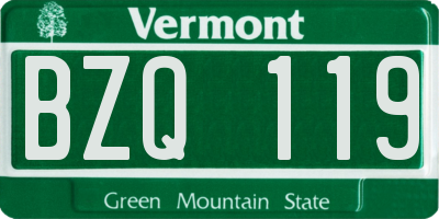 VT license plate BZQ119