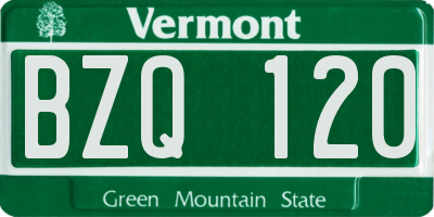 VT license plate BZQ120
