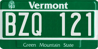 VT license plate BZQ121