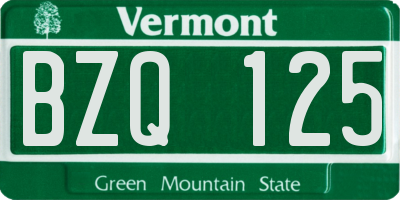 VT license plate BZQ125