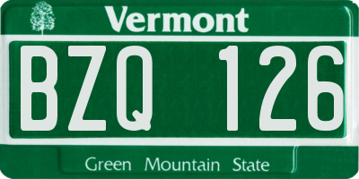 VT license plate BZQ126