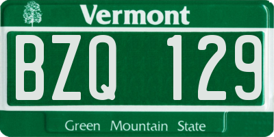 VT license plate BZQ129