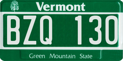 VT license plate BZQ130