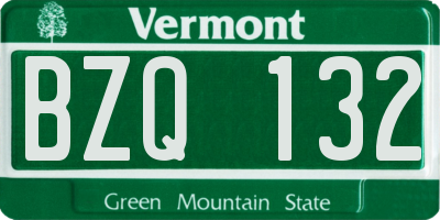 VT license plate BZQ132