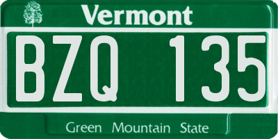 VT license plate BZQ135