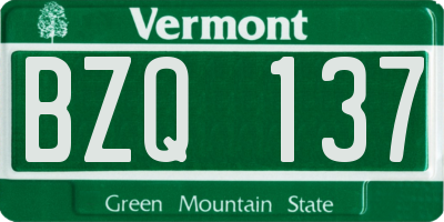 VT license plate BZQ137