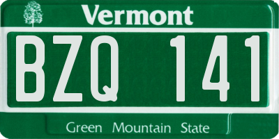 VT license plate BZQ141