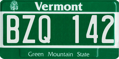 VT license plate BZQ142