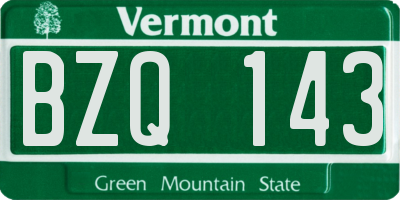 VT license plate BZQ143