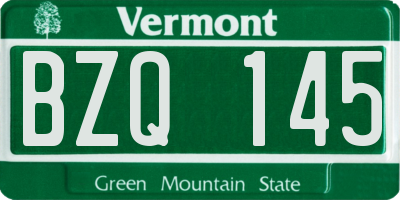 VT license plate BZQ145