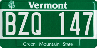 VT license plate BZQ147