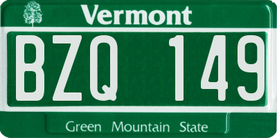 VT license plate BZQ149