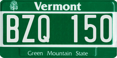 VT license plate BZQ150