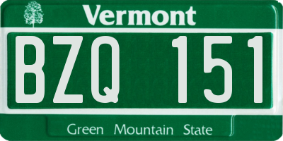 VT license plate BZQ151