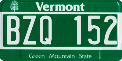 VT license plate BZQ152
