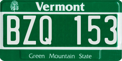 VT license plate BZQ153