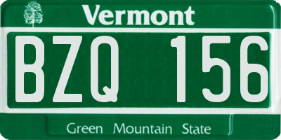 VT license plate BZQ156