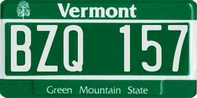 VT license plate BZQ157