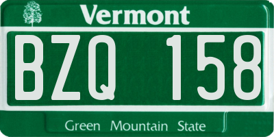 VT license plate BZQ158