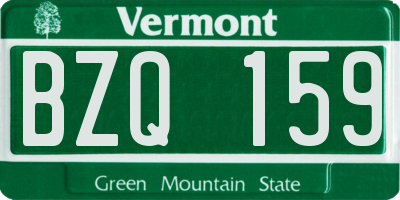 VT license plate BZQ159