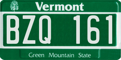VT license plate BZQ161