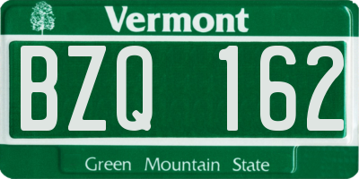 VT license plate BZQ162