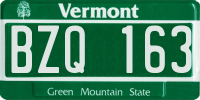 VT license plate BZQ163