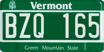 VT license plate BZQ165