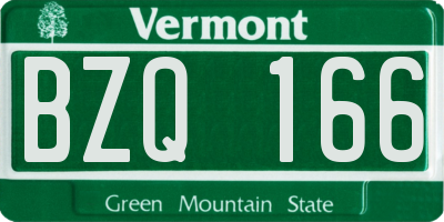 VT license plate BZQ166