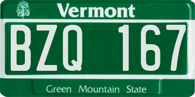 VT license plate BZQ167