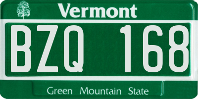 VT license plate BZQ168
