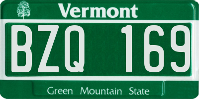 VT license plate BZQ169