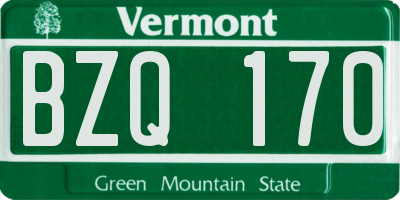 VT license plate BZQ170