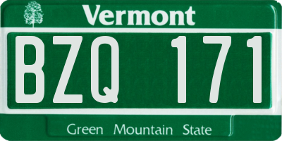VT license plate BZQ171
