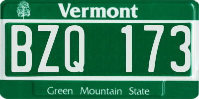 VT license plate BZQ173