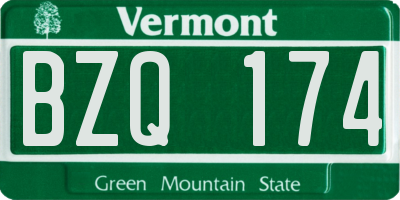VT license plate BZQ174