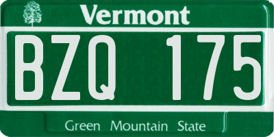 VT license plate BZQ175