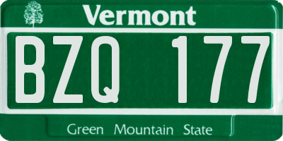 VT license plate BZQ177