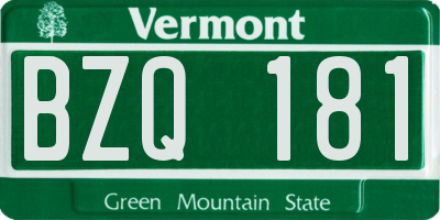 VT license plate BZQ181