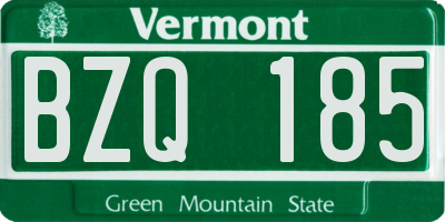 VT license plate BZQ185