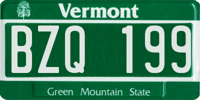 VT license plate BZQ199