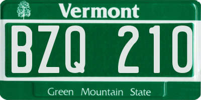 VT license plate BZQ210
