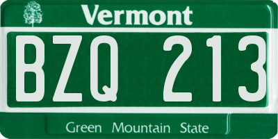 VT license plate BZQ213