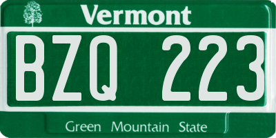 VT license plate BZQ223