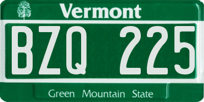 VT license plate BZQ225